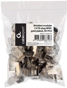 PLUG6SP/50 Gembird Shielded modular CAT6 FTP konektor, 50 u pakovanju RJ45 / CENA PO PAKOVANJU - Img 2