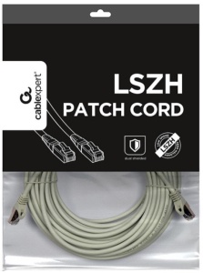 PP6A-LSZHCU-20M Gembird Mrezni kabl, SFTP CAT.6A BAKARNI LSZH Patch cord 20m Grey - Img 1