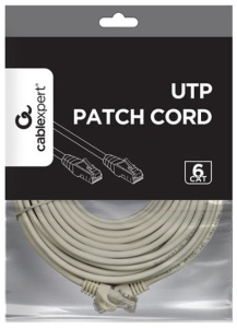 PP6U-CU-20M Gembird Mrezni kabl, CAT6 BAKARNI UTP Patch cord 20m grey - Img 1