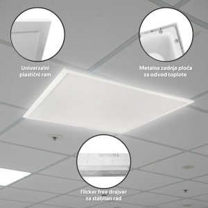 PROSTO 60x60 ECO,48W, 5400lm,6500K,LED panel - Img 2
