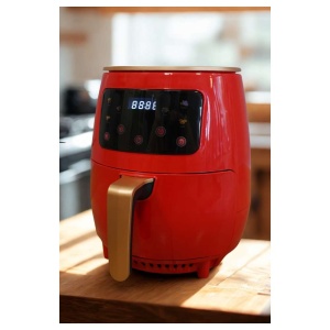 QUANTEK Q1301RD AIR FRYER SA TAJMEROM LCD 6L 1600W CRVENA - Img 2
