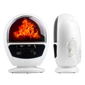 RAF R.1600 MINI KERAMIČKA GREJLICA SA EFEKTOM KAMINA BELA 1500W - Img 3