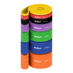 REBEL ACTIVE Set TPE traka za vežbanje Power Band PT-S7 otpor 4-82 kg 7 traka u setu RBA-3001-S7