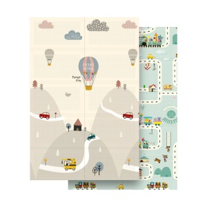 REBEL Edukativna podloga za igru za bebe, 180 x 120 cm, motiv: automobili i vozovi, model RBY-2202-2