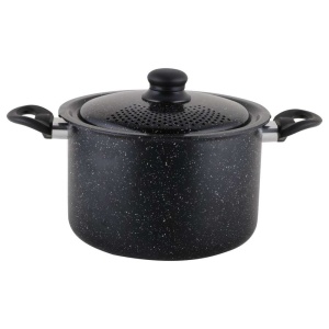 ROYALTY RL5.7APP LONAC ZA TESTENINU SA CEDILJKA POKLOPCEM 24CM CRNI/ CRVENI - Img 1