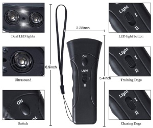 SMART-DOG-FLASHLIGHT-AT-D003 Gembird lampa + ultrazvucni RASTERIVAC PASA, Dreser za pse - Img 2