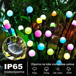 Solarna RGB baštenska lampa - 2 kom. 8 LED - Img 2