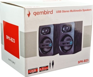 SPK-B23 * Gembird Stereo zvucnici black Wood, 2.5 inch, 6W RMS (2x3W) USB pwr, volume control, 3,5mm - Img 3