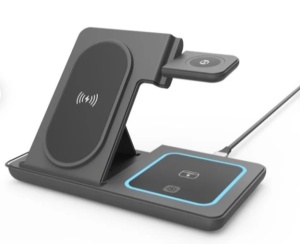 TA-WPC31A-01-BK Gembird Sklopivi bežièni punjaè 3 u 1, 15 W, Apple Watch, crni