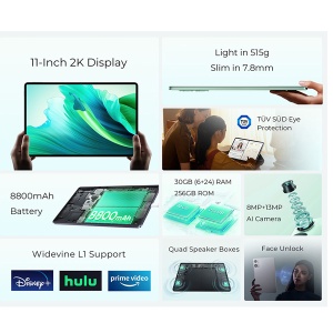 Tablet OUKITEL OT8 4G LTE 11" / 6+24GB / 256GB / 8800mAh + preklop.futrola+olovka Gray - Img 4