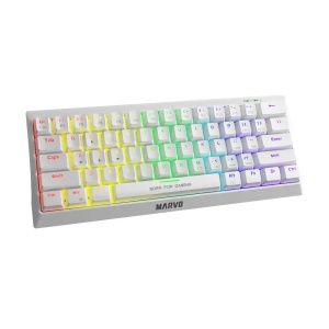 Tastatura Marvo Hecate 61R KG962 mehanička, crveni svičevi, pozadinsko osvetljenje bela - Img 4