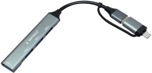 UHB-U3P4-06 ** Gembird HUB Type-A+C to 3*USB2.0 + 1*USB3.0 Aluminum (287) - Img 3