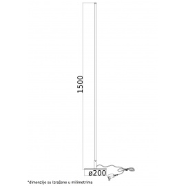 VESTA 364 PODNA LAMPA 18W 3000K CRNA - Img 3
