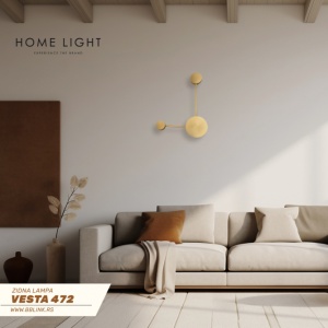 VESTA 472 ZIDNA LAMPA 8W 3000K BRUSENO ZLATO - Img 3