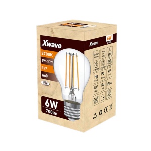 Xwave E27 6W SL-F-A6-2700K Filament Sijalica 2700K,220V,700Lm,Toplo Bela - Img 1