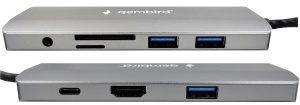 A-CM-COMBO9-03 ** Gembird USB Type-C 9in1 multi-port adapter USB-C+HUB+HDMI+PD+card+RJ45 Gbit (2159) - Img 2