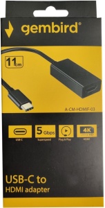 A-CM-HDMIF-03 ** Gembird TYPE-C TO HDMI 11cm CABLE (alt.A-CM-HDMIF-01, UH401, 479) - Img 2