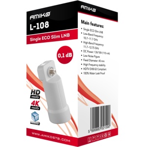 Amiko LNB Single, sum 0,1dB, vodootporan - L-108 - Img 2