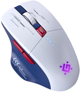 Bežični Gaming miš Defender Tisa GM-126 Belo plavi/LED/7D/2.4+BT/1600dp - Img 2