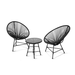 Bistro set od čelika i ratana, 3 dela - Img 2