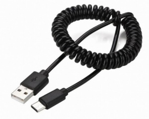 CC-USB2C-AMCM-0.6M Gembird Spiralni USB 2.0 AM na USB-C kabl, 0.6m, black - Img 2
