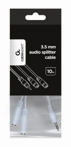 CCA-415W Gembird 3.5mm stereo plug to 2X3.5mm stereo socket 10cm audio splitter kabl - Img 1