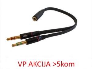 CCA-418A ** Gembird 3.5mm Headphone Mic Audio Y Splitter Cable Female to 2x3.5mm Male adapter (87) - Img 3