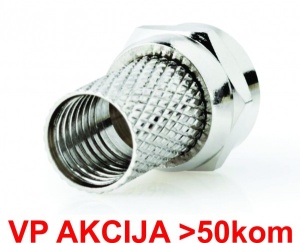 CON-FC-001 ** F muski konektor za RG6 kabl, 6.6mm, Zinc Alloy min.25kom (10,4) - Img 1