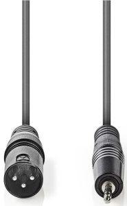 COTH15300GY15, Balansirani audio kabl, XLR 3-pinski muški, 3,5 mm muški, Niklovani, 1,50 m, PVC - Img 3