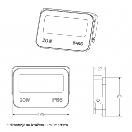 DAWN LED REFLEKTOR GN-FL913-20W CCT 1600lm 110° IP66 - Img 3