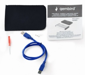EE2-U3S-2 Gembird USB 3.0 Externo kuciste za 2.5 SATA hard diskove, aluminium, crni