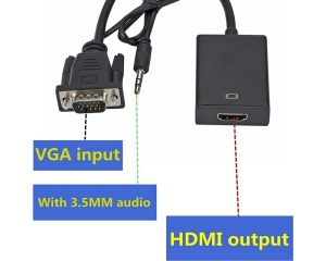 FAST ASIA Adapter-konvertor HDMI na VGA+Micro+Audio (m/ž)