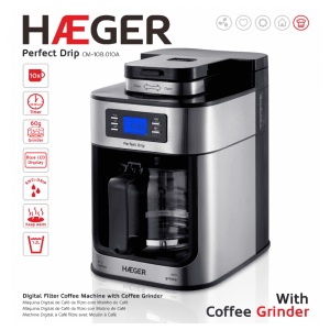 HAEGER CM-10B.010A APARAT ZA FILTER KAFU SA MLINOM ZA KAFU LCD DISPLEJ - Img 3