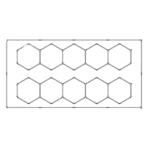 Hexagon LED tube 10 heads light 632W 6500K 4845*2430mm
