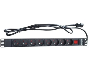Kabl 230V razvodni PDU panel 19"/1U sa 8 utičnih mesta,1.8m C14 (PDU-8SP-1U-C14)