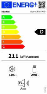 Kombinovani frižider HEINNER HCNF-BIM403INVD/No Frost/inverter/ugradni/69x195,3 - Img 2