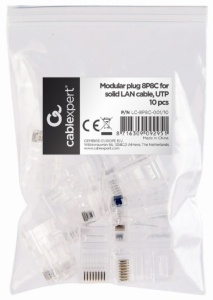 LC-8P8C-001/10 Modular plug RJ45 8P8C 30u CAT5 UTP gold plated, 10 u pakovanju / CENA PO PAKOVANJU - Img 2