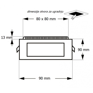 LED PANEL U/Z KNS1-03W 4000K