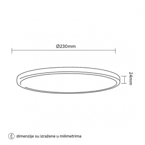 LED PLAFONJERA L7760-18W CCT SENZOR (LV18W) CRNA NEW - Img 2