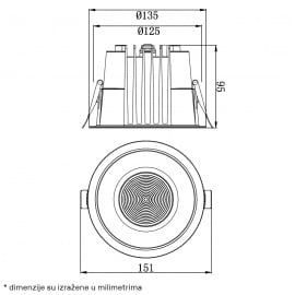 LED SVETILJKA CPS-Y4A12-D23 3000/4000/5000K 12W IP40/IP65 - Img 3
