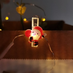 LED svetleći niz štipaljke "deda mraz" 0.9m - Img 2