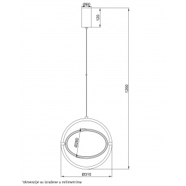 LUNA 253 VISILICA 10W 3000K CRNA DIM - Img 3