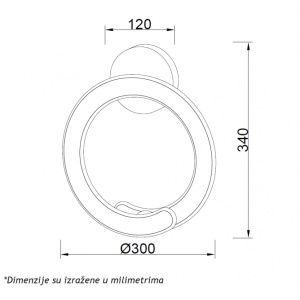 LUNA 260 ZIDNA LAMPA 24W 3000K MESING