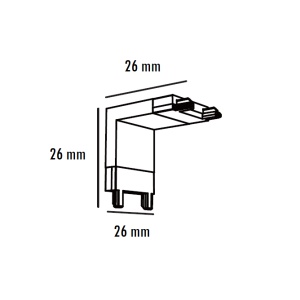 MAGNETIC SLIM KONEKTOR PLAFON-ZID CRNI (26-A-LV)