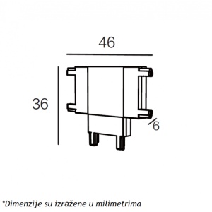 MAGNETIC SLIM KONEKTOR T CRNI (26-A-T)