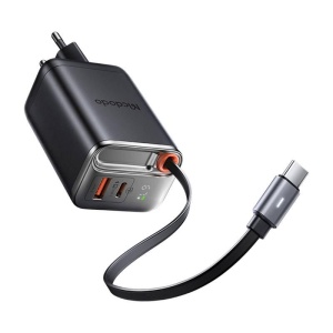 MCDODO CH-4100 ZIDNI PUNJAČ 67W 1C+1A GaN SA UGRAĐENIM KABLOM USB-C NA Izvlačenje 65cm - Img 4