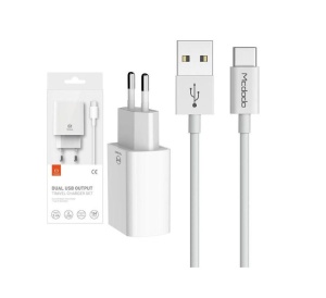 MCDODO CH-6721 SET ZIDNI Punjač USB-A x 2 + KABL TIP-C, 1m - Img 2