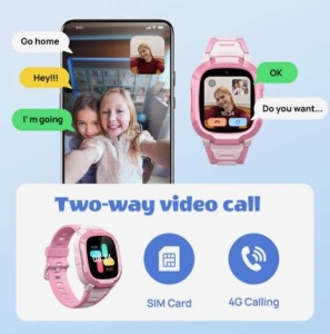 MIBRO P6 DEČIJI PAMETNI SAT, GPS,1.4" TFT, SIM, 128GB, Pink - Img 3