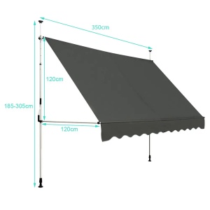 Montelux Easy 350x120cm Siva Balkonska Tenda - Img 3