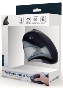 MUS-ERGO-01 Gembird Ergonomski 6-tastera opticki mis, crna 95mm - Img 1